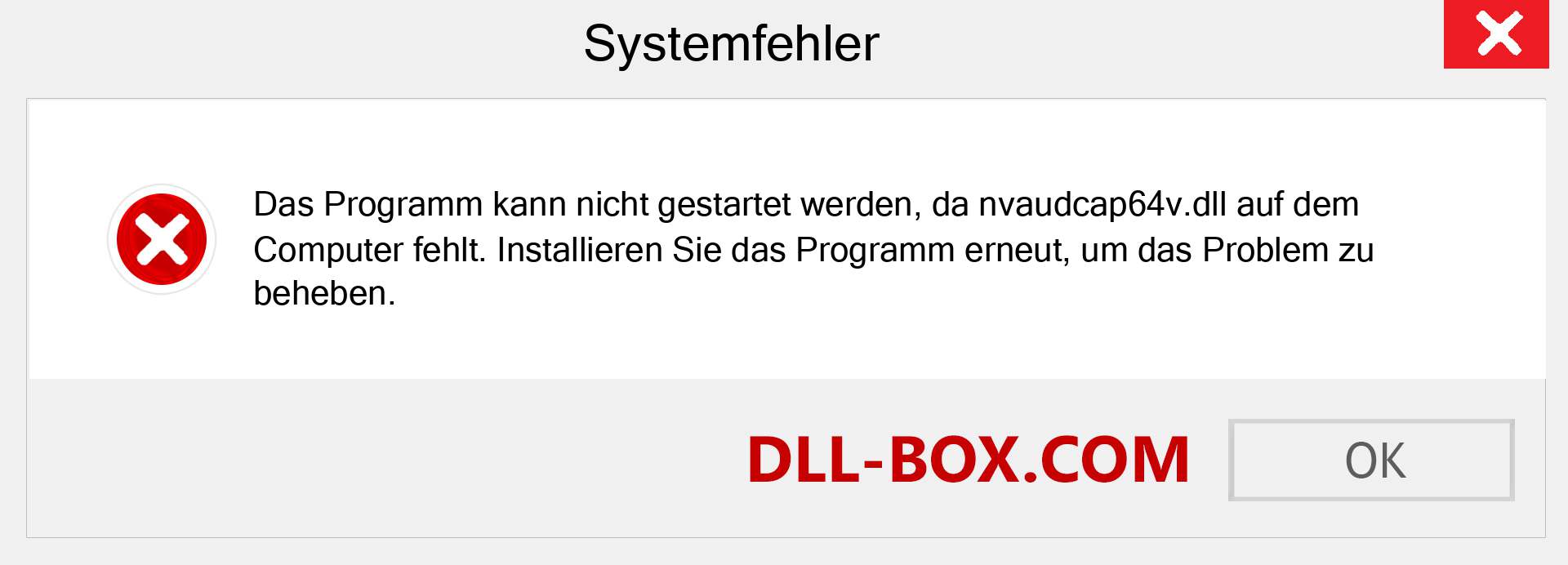 nvaudcap64v.dll-Datei fehlt?. Download für Windows 7, 8, 10 - Fix nvaudcap64v dll Missing Error unter Windows, Fotos, Bildern