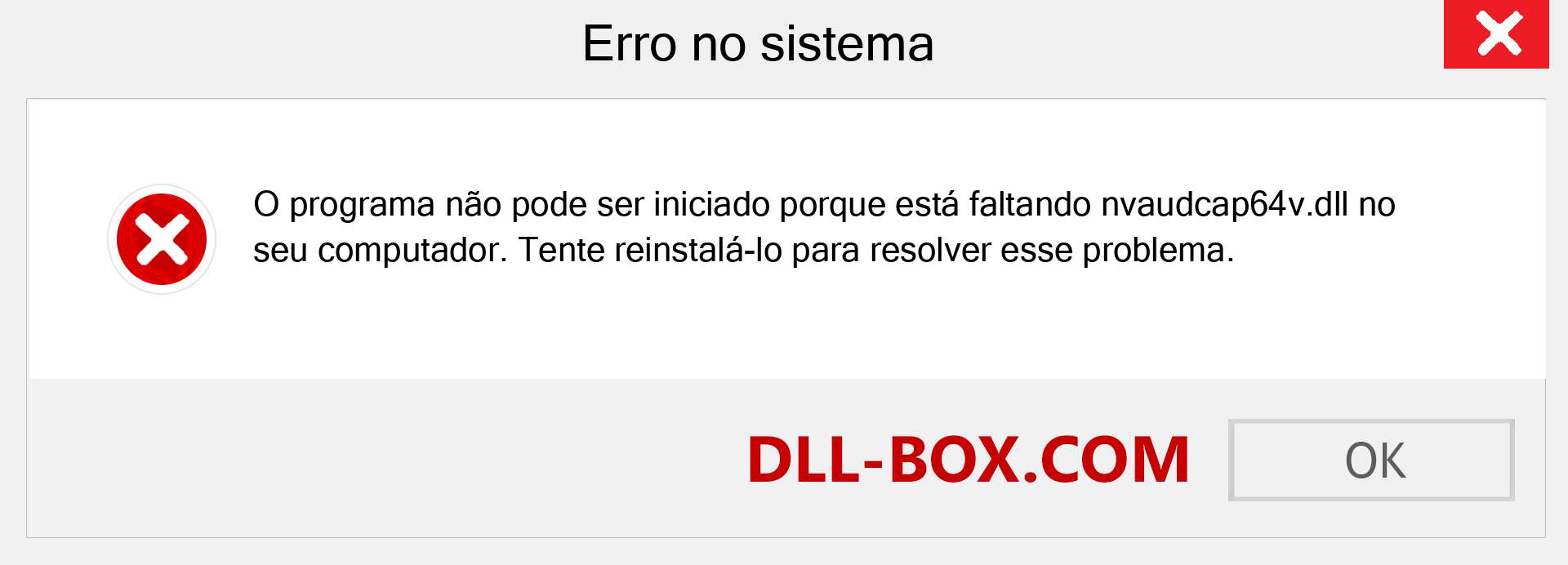 Arquivo nvaudcap64v.dll ausente ?. Download para Windows 7, 8, 10 - Correção de erro ausente nvaudcap64v dll no Windows, fotos, imagens